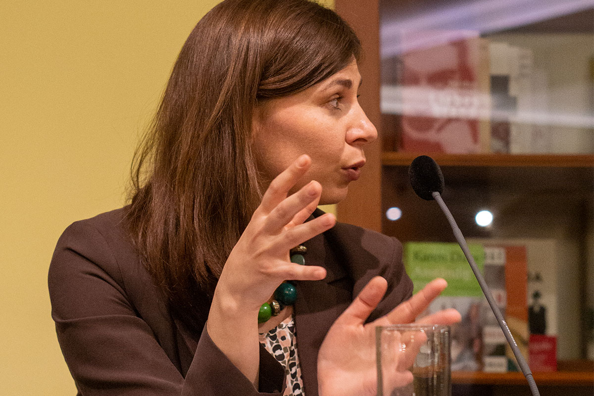 Tanja Maljartschuk bei der Lesung am 21. Mai 2019. Copyright Herbert Grambihler